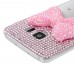 Samsung Galaxy S6 - Luxury Handmade Bling Bling 3D Rhinestone Crystal Protective Hard Clear Phone Cover Case - Pink Bow